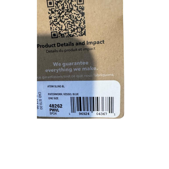 Women's Patagonia Atom Sling 8L Crossbody Bag One Size Blue Brown - Picture 3 of 3